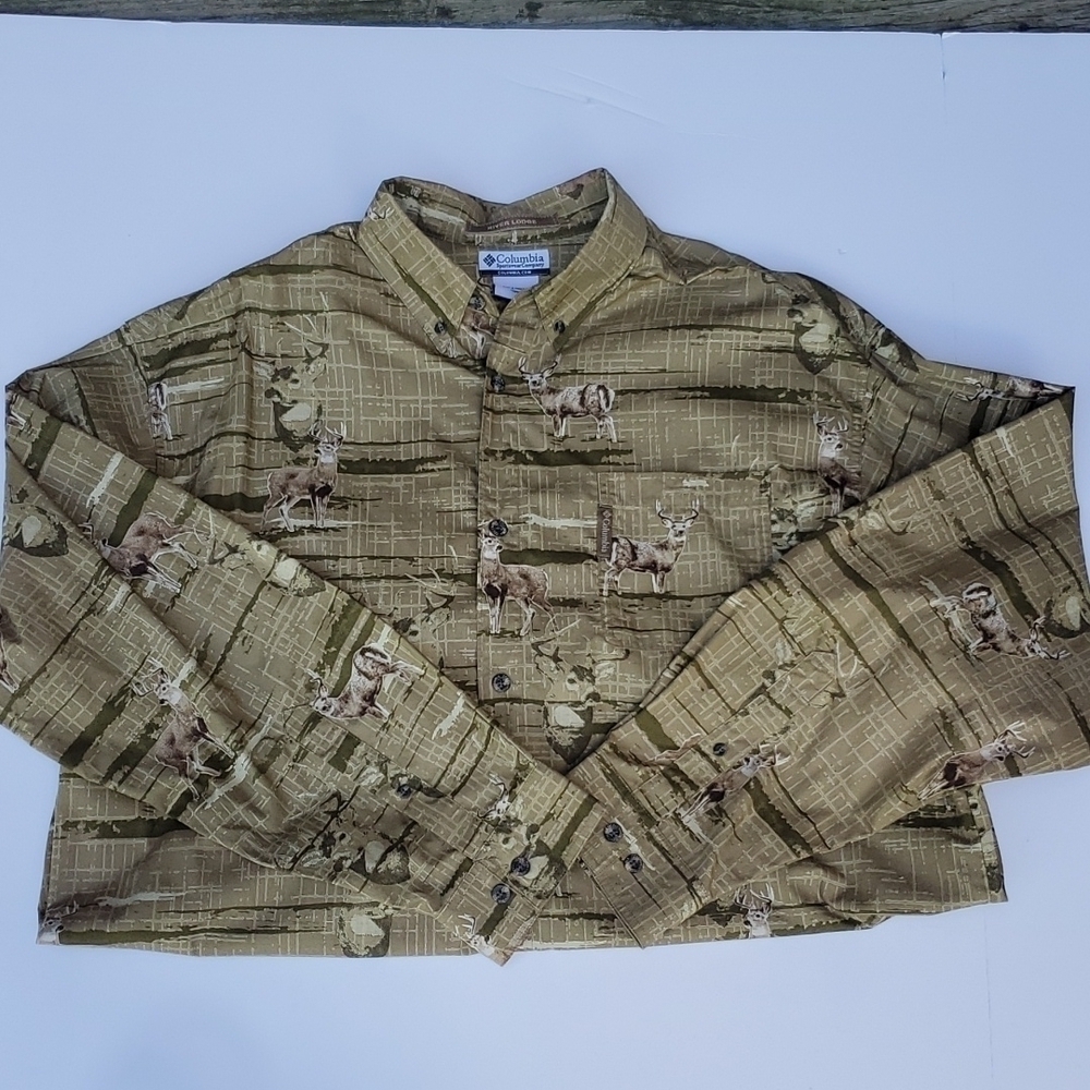 Columbia Men's Shirt River Lodge XL NWOT deer at attention